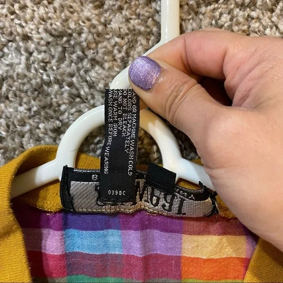 Vintage Retro Tartan Plaid Multicolored Crop Top Size Small - Picture 4 of 8